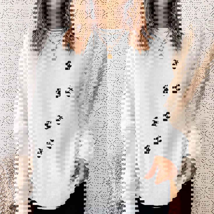 かわいい面白い猫の足跡 スウェットシャツ 彼女への贈り物