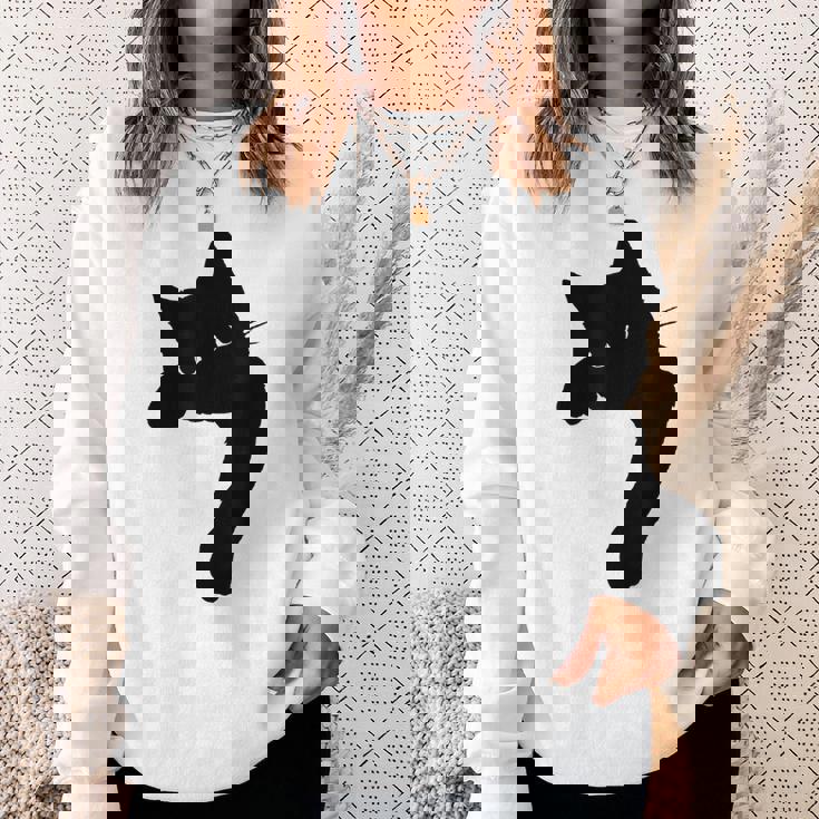 かわいい黒猫tシャツ ユニセックス スウェットシャツ 彼女への贈り物