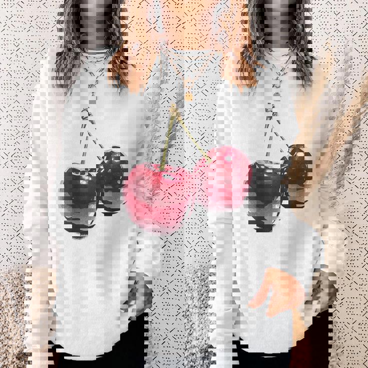 さくらんぼ フルーツ モチーフ イラスト さくらんぼ スウェットシャツ 彼女への贈り物