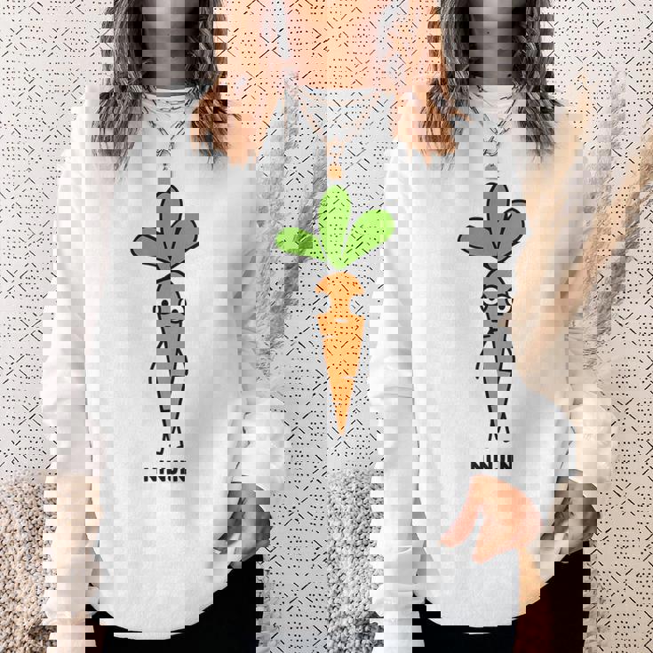 にんじん 人参 顔 イラスト かわいい おもしろ 簡単 シンプル ゆるい 野菜 スウェットシャツ 彼女への贈り物