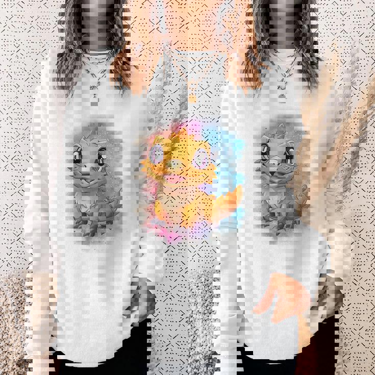 ひげを生やしたドラゴンの白い服のレインボーフラッグ スウェットシャツ 彼女への贈り物