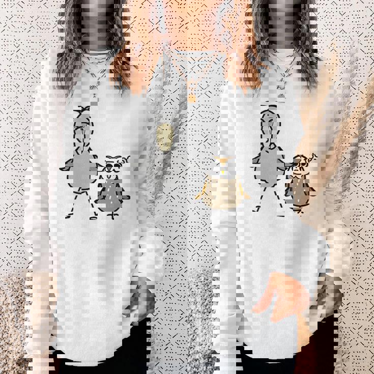 みんな大好きハシビロコウ 動かない鳥 はしび郎クラブtシャツ ハシビ郎とフクロウ Zoo ハシビロコウ フクロウ 鳥 スウェットシャツ 彼女への贈り物