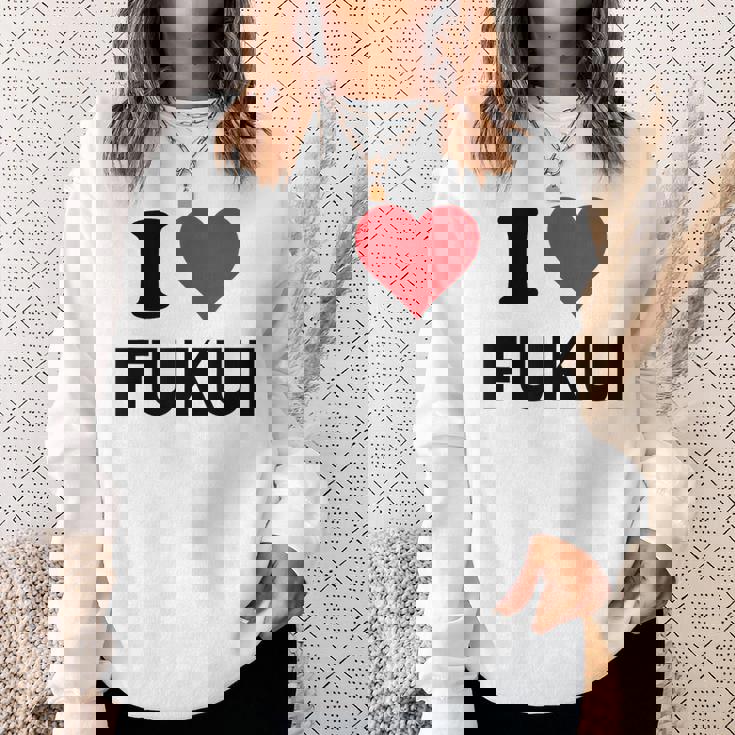 アイハート 福井 日本 愛 日本土産 スウェットシャツ 彼女への贈り物