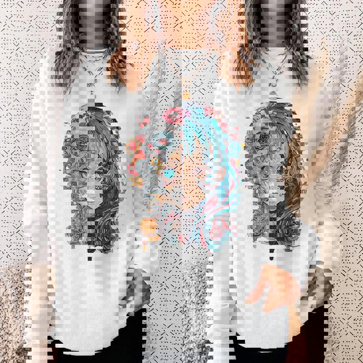 アニメ 漫画 モチーフ カラフル イラスト アニメ スウェットシャツ 彼女への贈り物