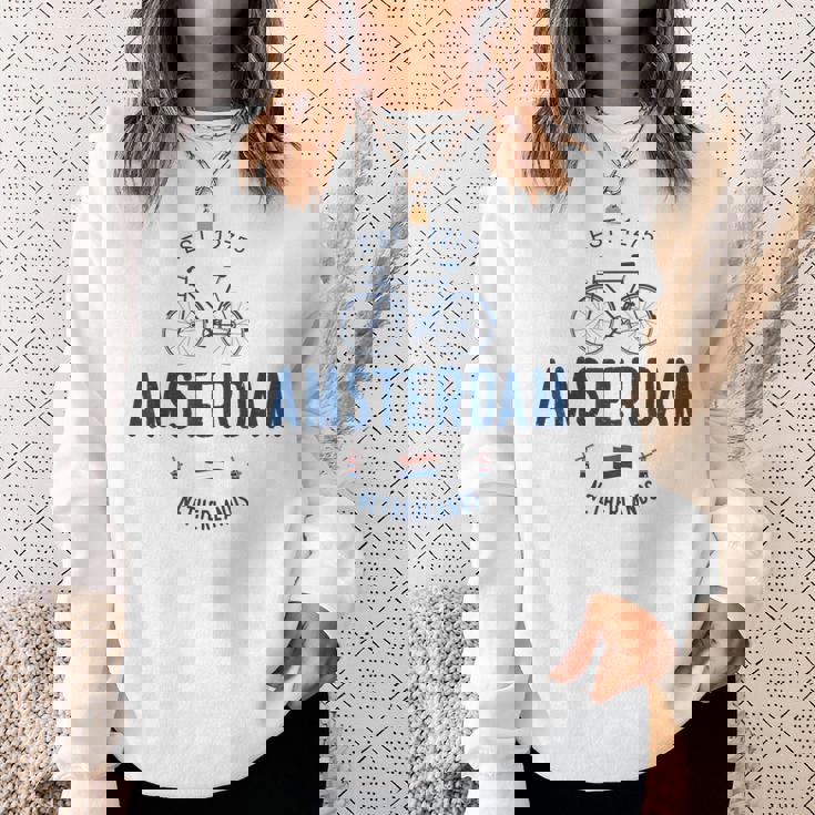 アムステルダム バイク シティ アムステルダム バイクタウン オランダの国旗 スウェットシャツ 彼女への贈り物