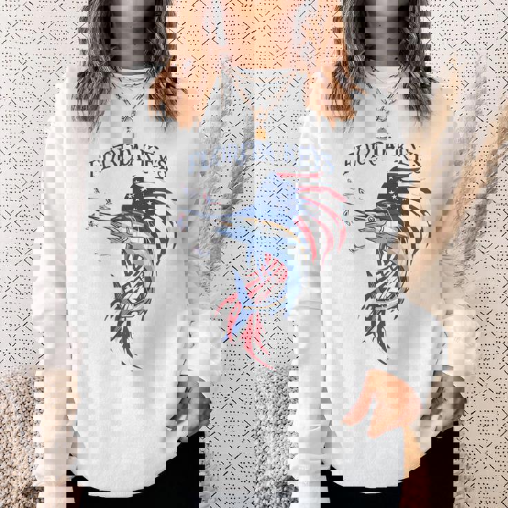 アメリカ国旗 愛国的 カジキ マーリン フロリダの鍵 スウェットシャツ 彼女への贈り物