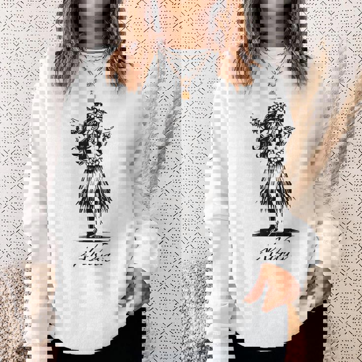 アロハ ハワイ ハワイアン ヴィンテージ ワヒネ フラダンス ダンサー ガール スウェットシャツ 彼女への贈り物