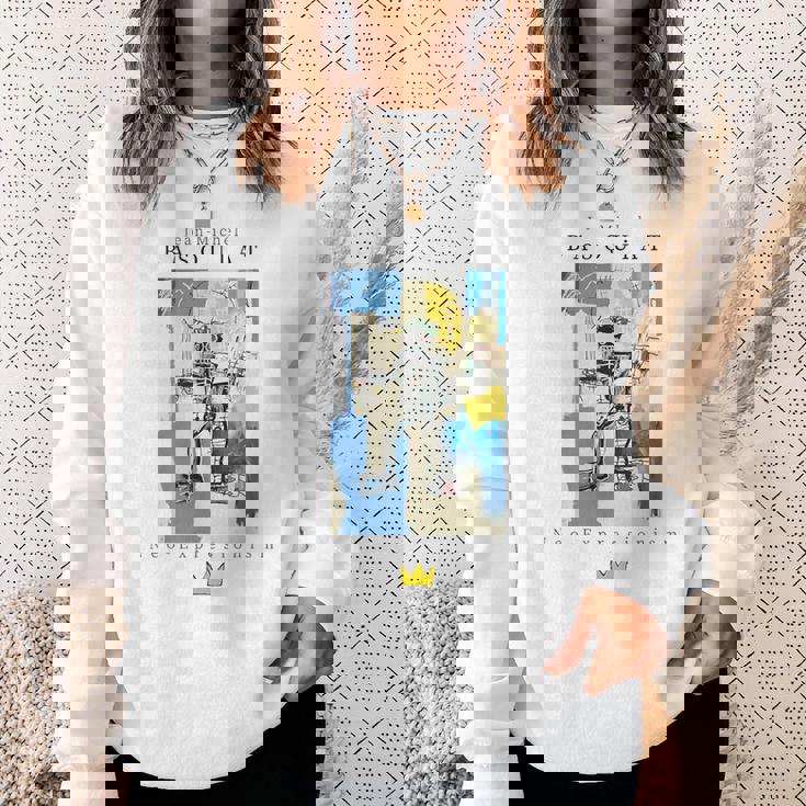 アーバン ストリートウェア グラフィック バスキア アート 抽象 スウェットシャツ 彼女への贈り物