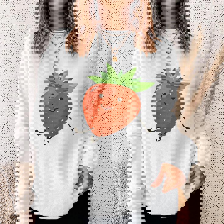 イチゴのハロウィンコスチューム かわいい怠惰なイチゴの果実 スウェットシャツ 彼女への贈り物