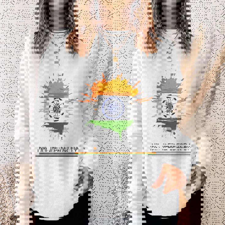 インド独立記念日 1947年8月15日 インド国旗 愛国心 スウェットシャツ 彼女への贈り物