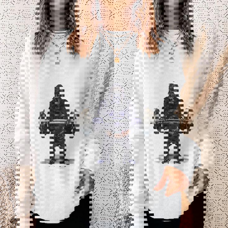 ウェイトリフティング 筋トレ バーベル やる気がないなら家に帰れ ゴリラ スウェットシャツ 彼女への贈り物