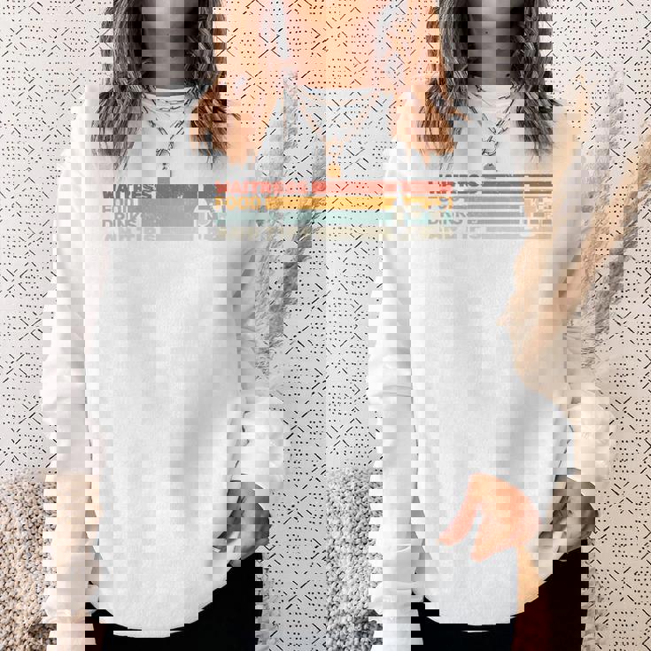 ウェイトレス 食べ物 飲み物とヒント レトロ ウェイティングスタッフ ウェイター 長袖tシャツ スウェットシャツ 彼女への贈り物