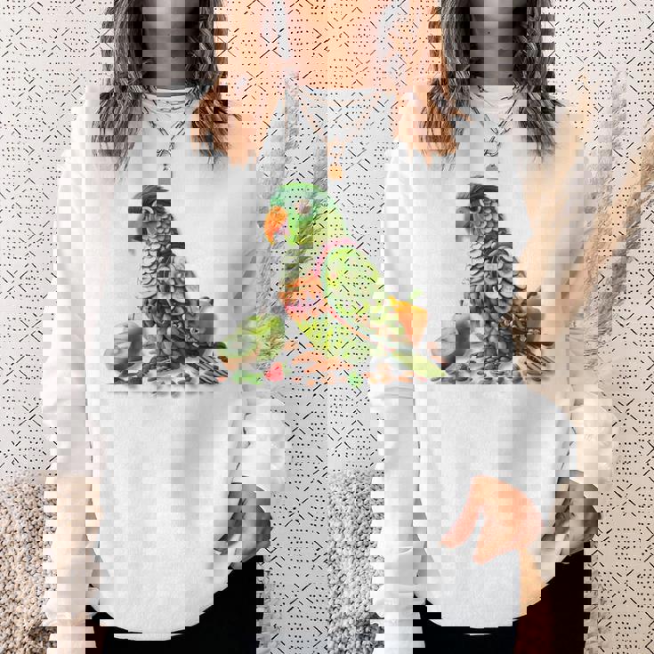 ウロコインコ フルーツアート トロピカル キウイ りんご ナッツ スウェットシャツ 彼女への贈り物