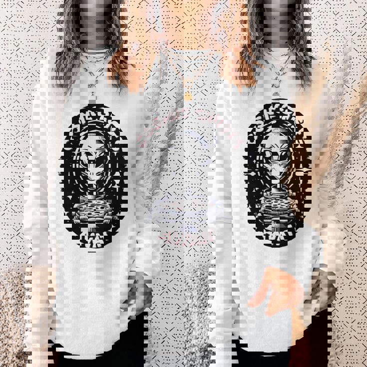 エイリアンピザオファー 宇宙の地殻が待っている 長袖tシャツ スウェットシャツ 彼女への贈り物