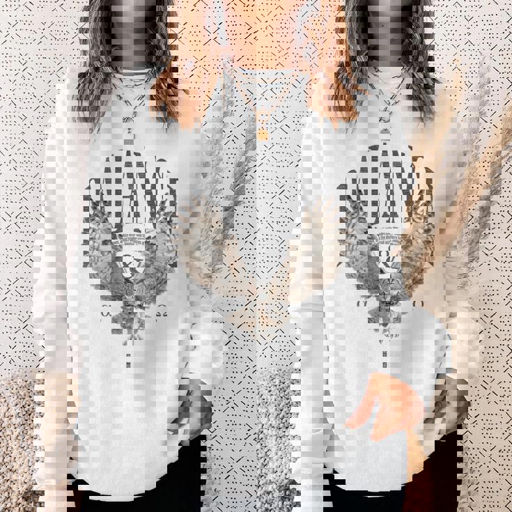 エレガントな夜フクロウ野生動物フクロウ鳥バックプリント フクロウ スウェットシャツ 彼女への贈り物