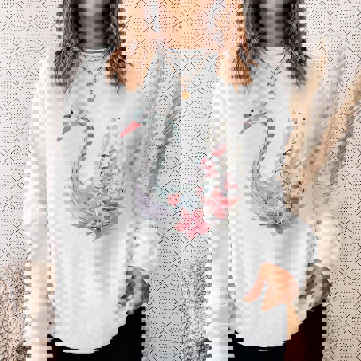 エレガントな白鳥の花 スウェットシャツ 彼女への贈り物