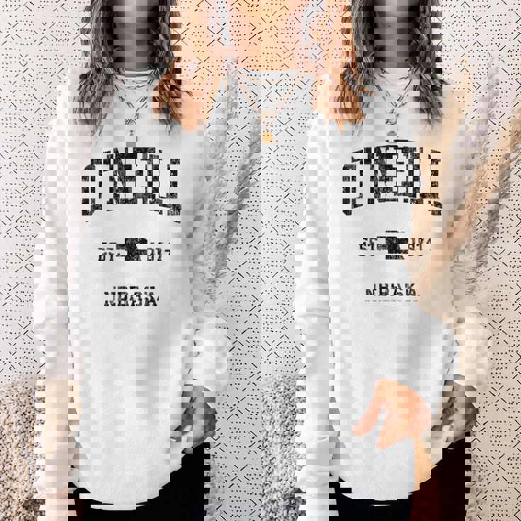 オニール ネブラスカ Ne ビンテージ アスレチック ブラック スポーツデザイン スウェットシャツ 彼女への贈り物