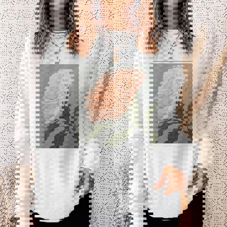 オリジナル現代アート「ピーチローズ」 スウェットシャツ 彼女への贈り物