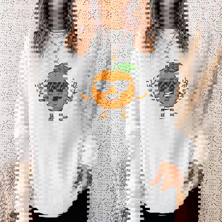 オレンジ 面白い 人間 クール シェード 腕 脚 夏 太陽 スウェットシャツ 彼女への贈り物