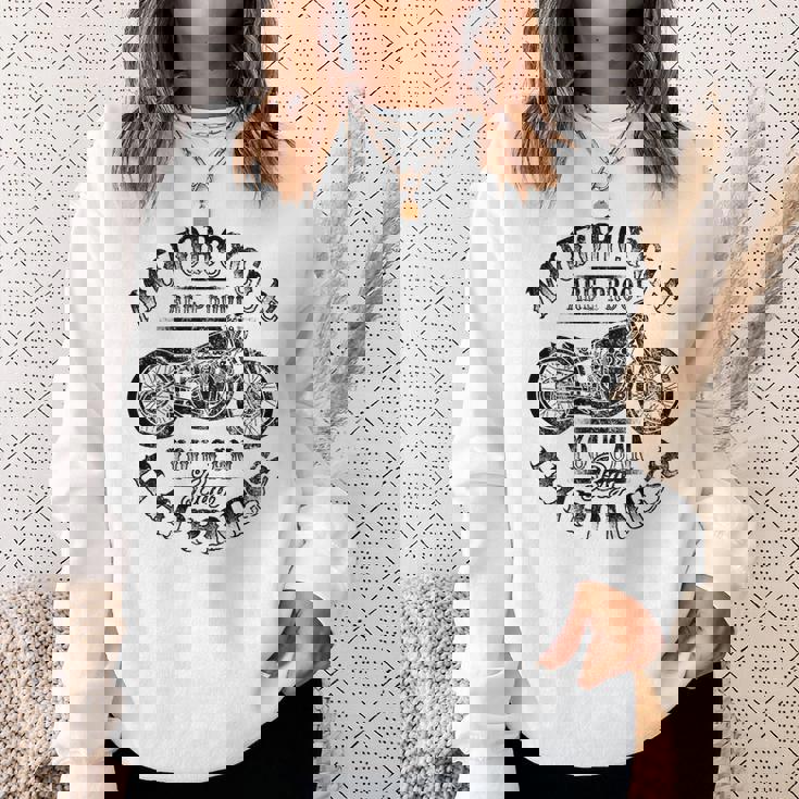 バックプリント オートバイ ファン シンプル バイカー エッジールック グラフィック スウェットシャツ 彼女への贈り物