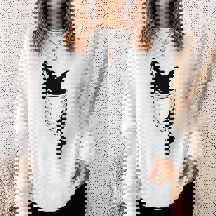 カジュアルなシャチ 面白いオルカをポケットに スウェットシャツ 彼女への贈り物