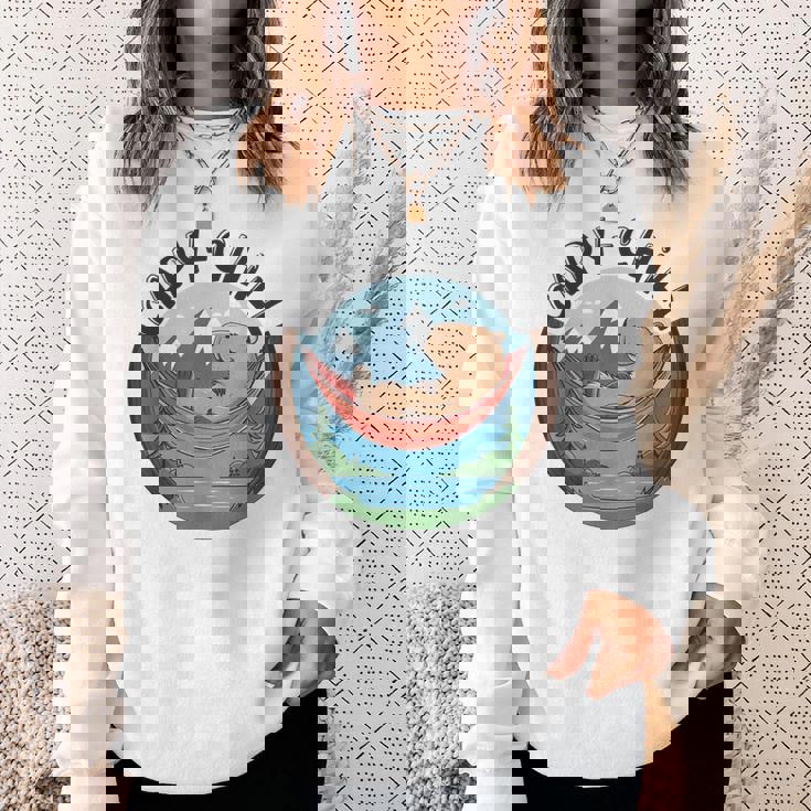 カピバラ 寝るデザイン カピバラ 飼い主 動物好き スウェットシャツ 彼女への贈り物