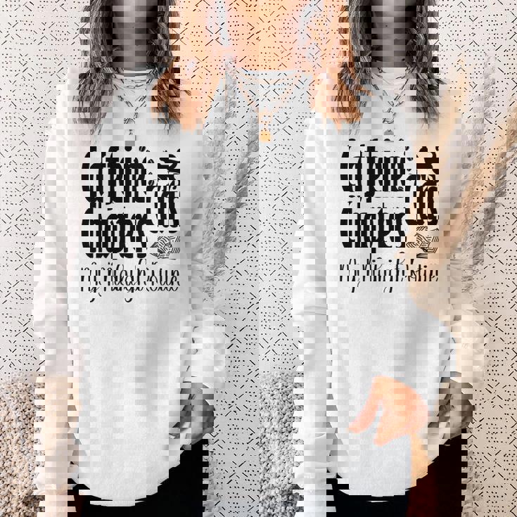 カフェイン猫・章 マイミッドナイトルーチン ナイトキャット フクロウ 長袖tシャツ スウェットシャツ 彼女への贈り物