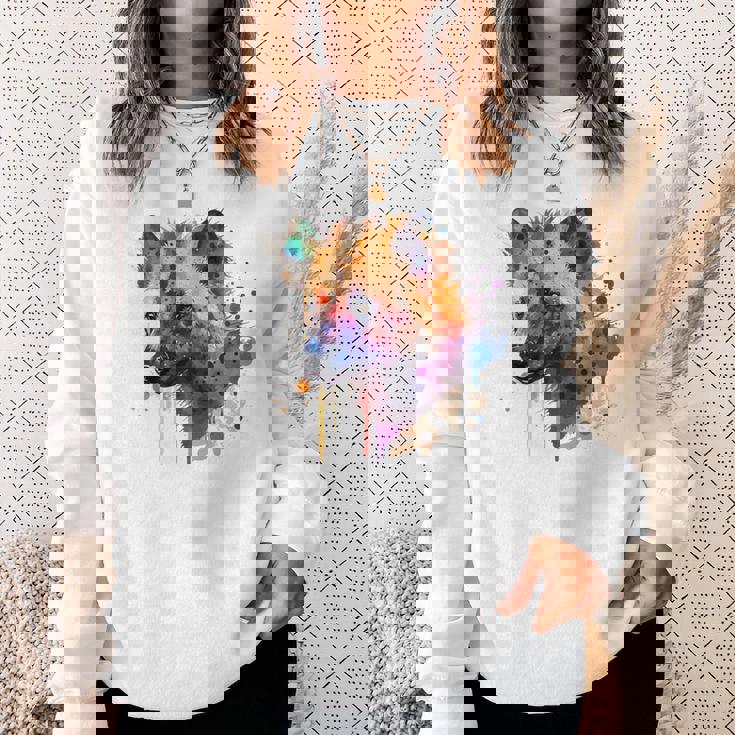 カラフルなハイエナプレデター 水彩画携帯電話ケース スウェットシャツ 彼女への贈り物