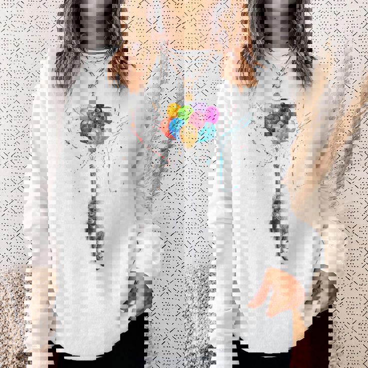 カラフルな顔 赤ちゃん オランウータン ハンギングバルーン グラフィック 猿 スウェットシャツ 彼女への贈り物