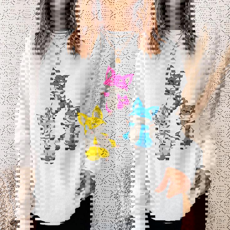 カワイイ・パンセクシュアル・プライド・フォックス 長袖tシャツ スウェットシャツ 彼女への贈り物