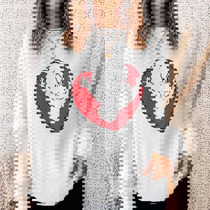 キャスパー・ザ・フレンドリー・ゴースト バレンタインデーのフロント&バック スウェットシャツ 彼女への贈り物