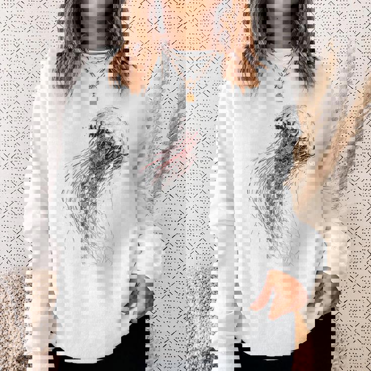 クラゲ 図面 グラフィック 動物 アート クラゲ スウェットシャツ 彼女への贈り物