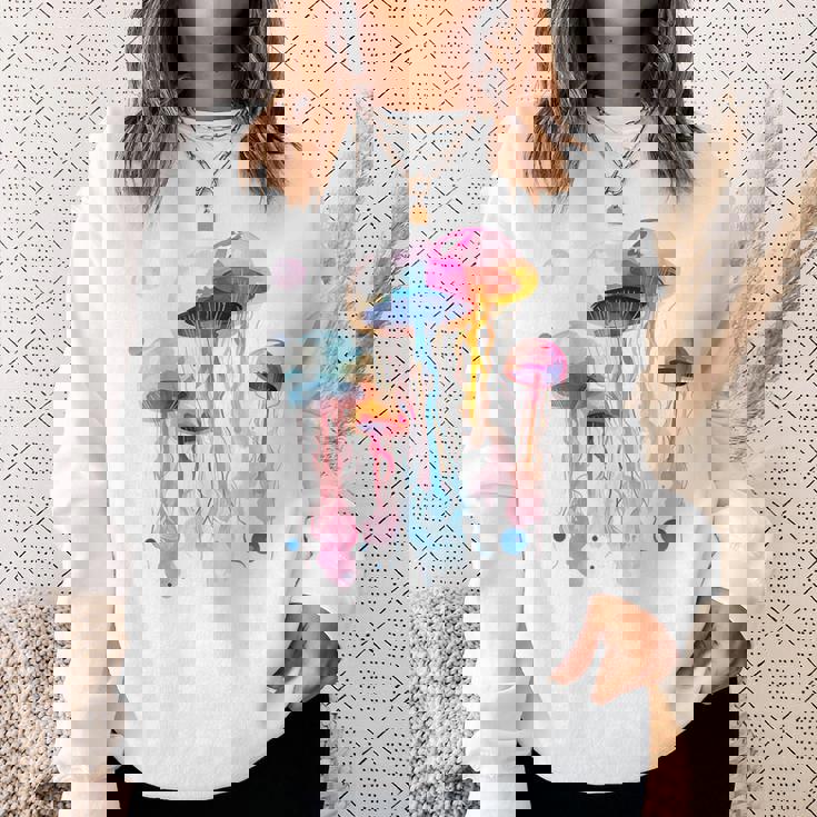 クラゲ 幾何学 動物 カラフル 抽象 アート クラゲ スウェットシャツ 彼女への贈り物