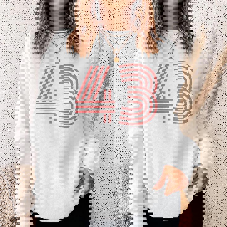 クールなレトロなレタリングジャージ、背番号43 Fourtythree スウェットシャツ 彼女への贈り物