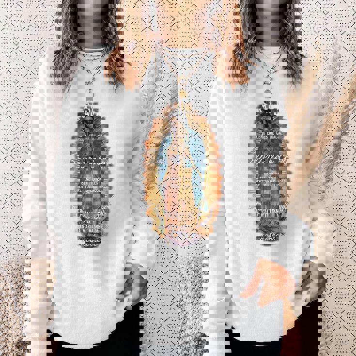 グアダルーペの聖母 カトリック アヴェ・マリア スペイン語 ヘイルマリア 長袖tシャツ スウェットシャツ 彼女への贈り物