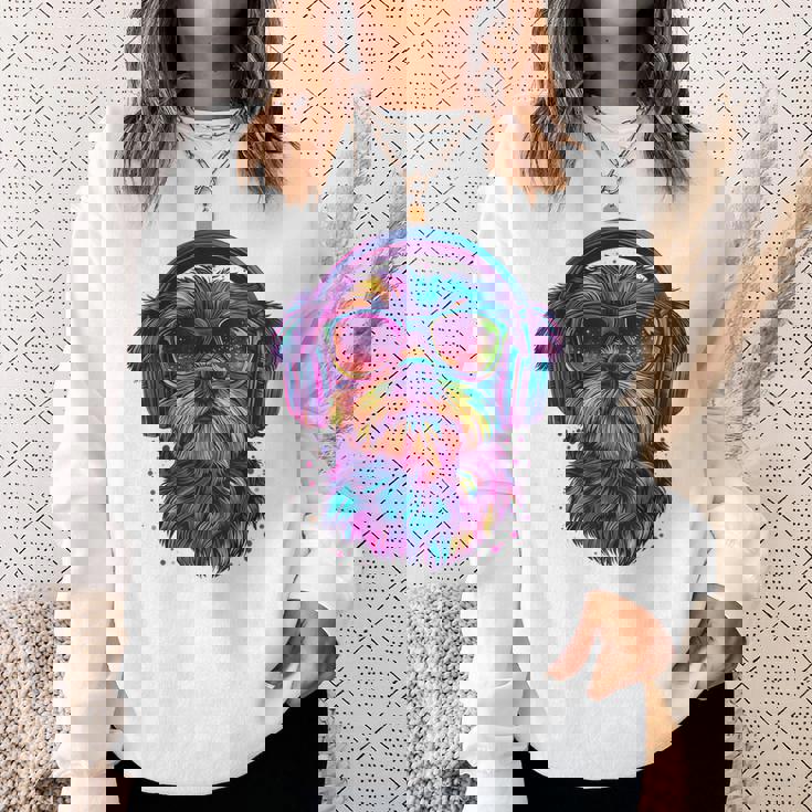 グリフォン ブリュッセロ 犬 音楽 ヘッドホン グリフォン ブリュッセル スウェットシャツ 彼女への贈り物