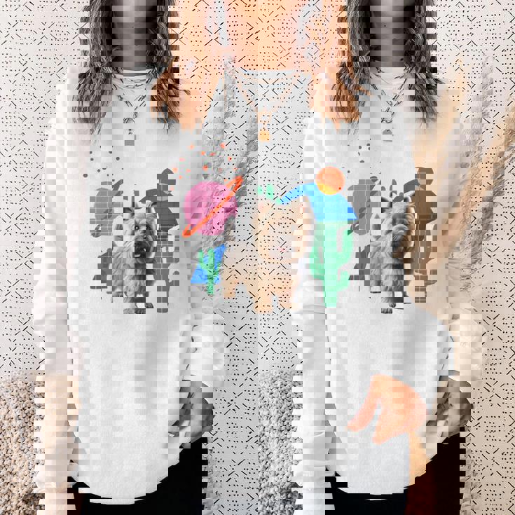 ケアンテリア デザートデザイン犬 長袖tシャツ スウェットシャツ 彼女への贈り物