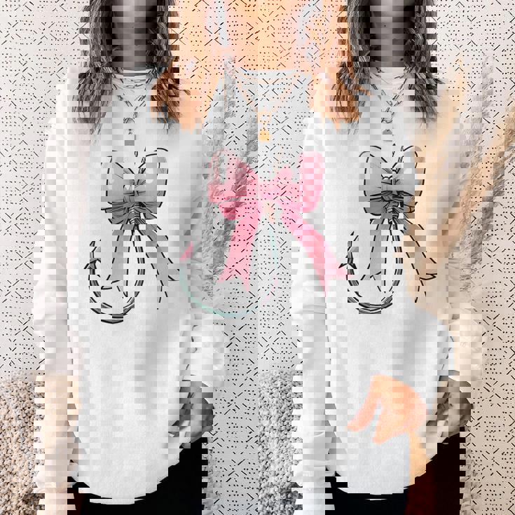 コケット ボウ 釣り フィッシャーフック ピンクリボン ママ 母の日 スウェットシャツ 彼女への贈り物