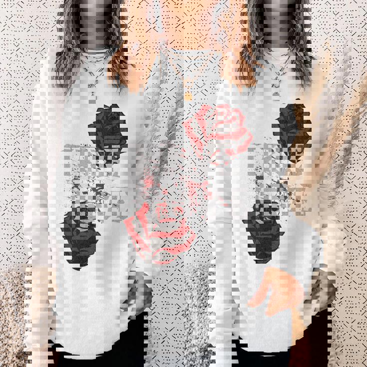 ゴシック ローズ パンク ラブ バレンタイン 学生 ロックミュージック ギグ 長袖tシャツ スウェットシャツ 彼女への贈り物