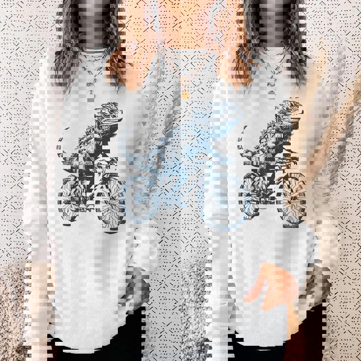 サイクリングトカゲ、爬虫類、爬虫類学、フトアゴヒゲトカゲ スウェットシャツ 彼女への贈り物