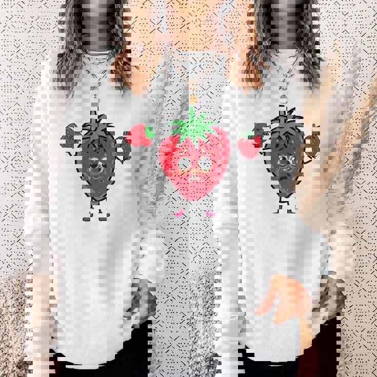 サマータイム いちご いちご 果実 果実 ガーデン スウェットシャツ 彼女への贈り物