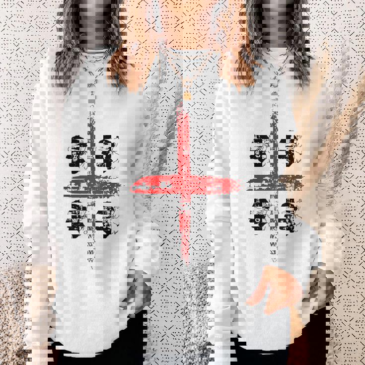 サルディニア国旗イタリア、四つのムーア国旗、グランジアート効果 スウェットシャツ 彼女への贈り物