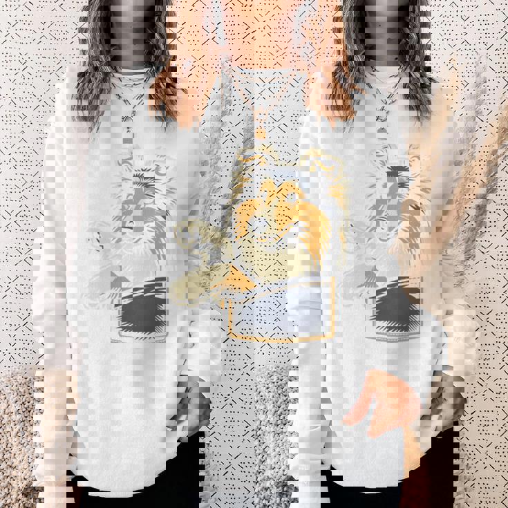 シェルティのグラフィック デザインを覗くかわいいシェットランド ・ シープドッグ 長袖tシャツ スウェットシャツ 彼女への贈り物