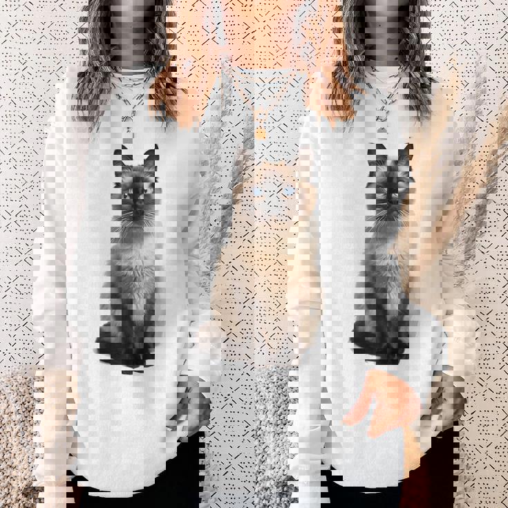 シャム猫 美人 雄大なシャム猫 ラブリーシャム猫 スウェットシャツ 彼女への贈り物