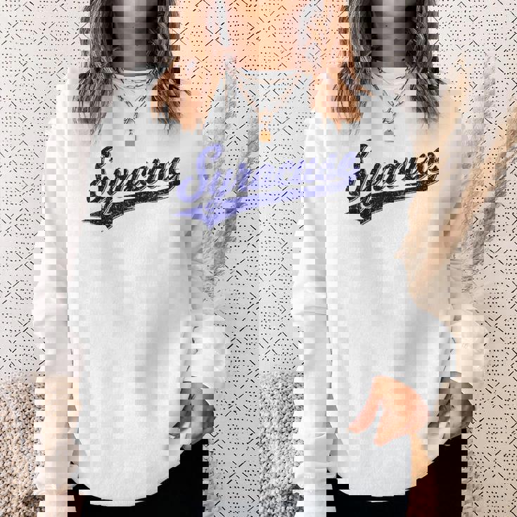 シラキュース ニューヨーク バーシティ スクリプト クラシック スポーツ ジャージスタイル スウェットシャツ 彼女への贈り物