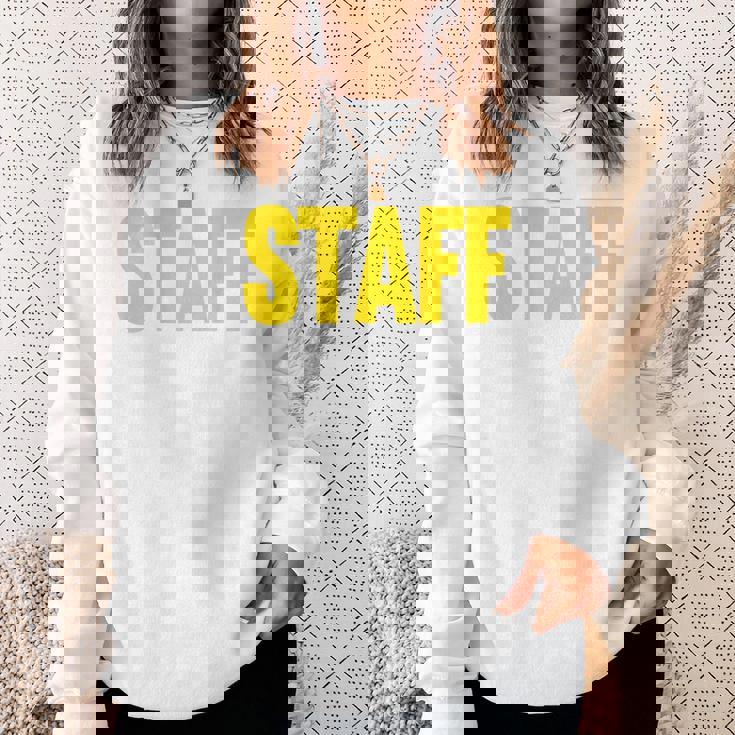 スタッフ イベント コスチューム クルー 音楽祭 バックプリント ワーカー スウェットシャツ 彼女への贈り物