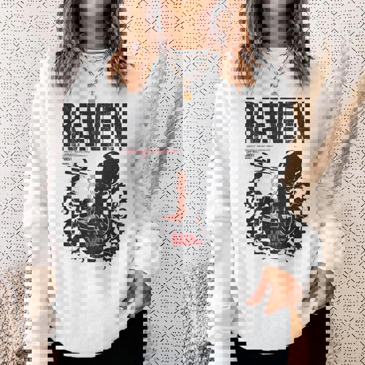 ストリートウェア ラーメン カワイイ オタク マンガ アニメ バックプリント モダン スウェットシャツ 彼女への贈り物