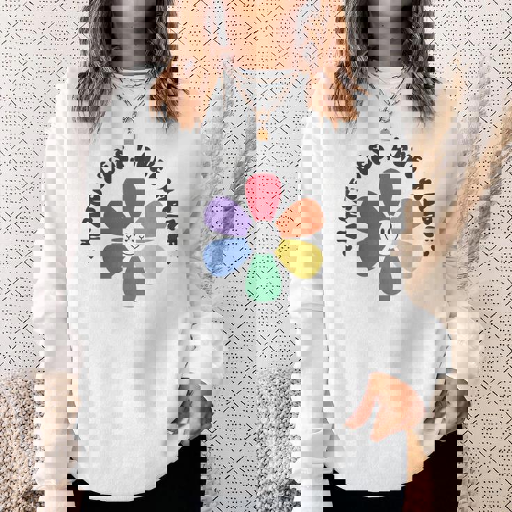 スマイル レインボー ハッピーフェイス 花 Lgbt ゲイ レズビアン プライド 月 スウェットシャツ 彼女への贈り物