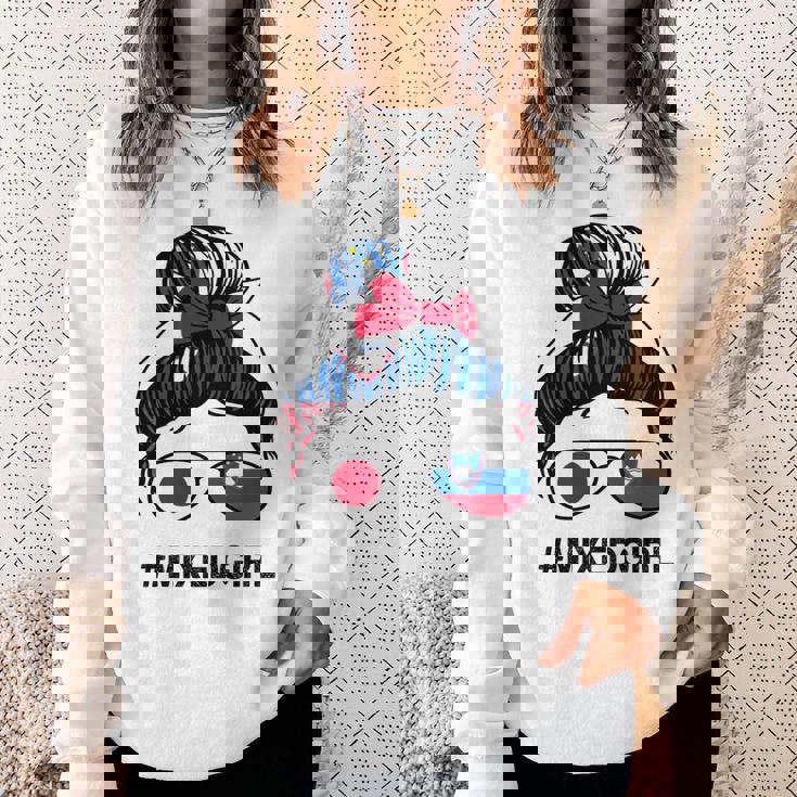 スロベニア 日本国旗 スロベニア 日本の散らかったお団子 長袖tシャツ スウェットシャツ 彼女への贈り物