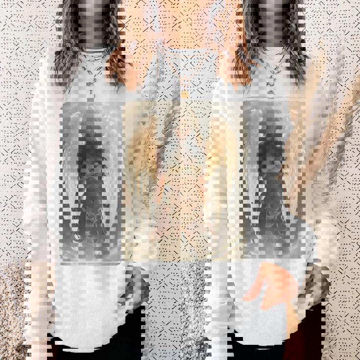 セクシーガールグラフィックtシャツ セクシーなブルネットエンジェルピンナップバックプリント スウェットシャツ 彼女への贈り物